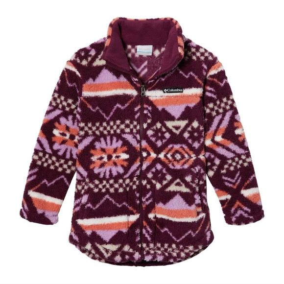 Columbia Girl’s West Bend Full Zip Jacket Marionberry Checkered Peaks M(10/12) - Picture 1 of 16